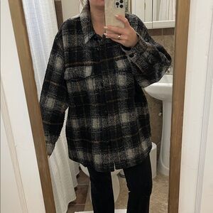 Isabel Marant Black and Gray Plaid Button-Down Shirt